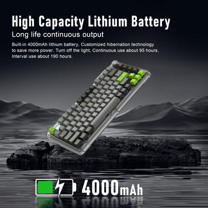 ZIPFORCE Wireless Mechanical Keyboard,81 Keys Hot Swappable Custom Keyboard with Knob,RGB Backlit,2.4GHz/USB-C/BT5.0 Mechanical Gaming Keyboards, PBT Keycaps, 100 Million Keystroke Lifespan