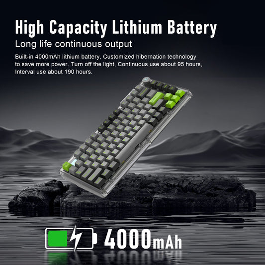 ZIPFORCE Wireless Mechanical Keyboard,81 Keys Hot Swappable Custom Keyboard with Knob,RGB Backlit,2.4GHz/USB-C/BT5.0 Mechanical Gaming Keyboards, PBT Keycaps, 100 Million Keystroke Lifespan