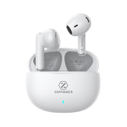 ZIPFORCE True Wireless Earbuds, in-Ear Bluetooth 5.3 Headphones 4-Mics ENC Clear Call, Bluetooth Earbuds Touch Control 40 Playtime, IPX6 Waterproof TWS, Light-Weight Earphones
