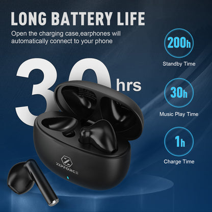 ZIPFORCE True Wireless Earbuds, in-Ear Bluetooth 5.3 Headphones 4-Mics ENC Clear Call, Bluetooth Earbuds Touch Control 40 Playtime, IPX6 Waterproof TWS, Light-Weight Earphones