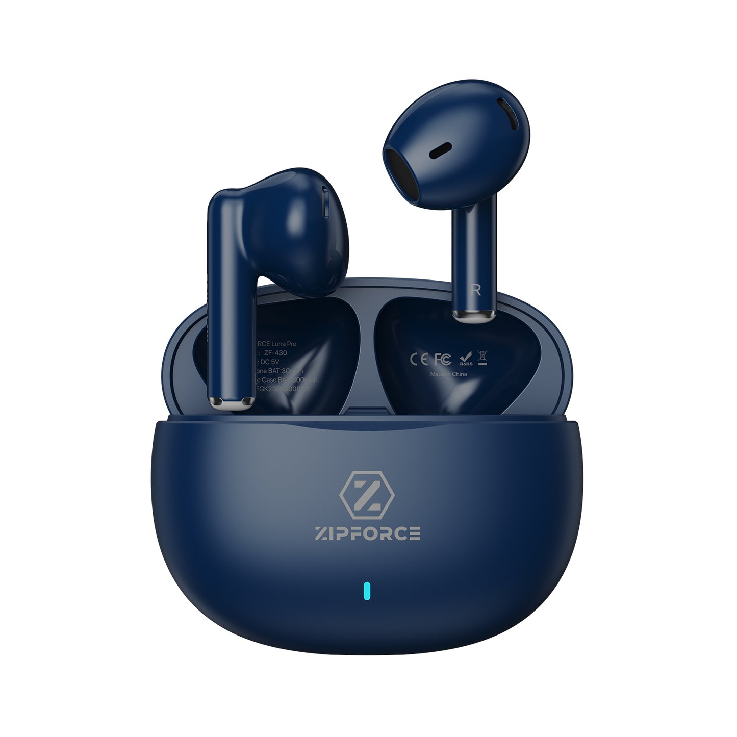 ZIPFORCE True Wireless Earbuds, in-Ear Bluetooth 5.3 Headphones 4-Mics ENC Clear Call, Bluetooth Earbuds Touch Control 40 Playtime, IPX6 Waterproof TWS, Light-Weight Earphones