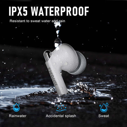 ZIPFORCE True Wireless Earbuds, Fully in-Ear Bluetooth 5.3 Headphones 4-Mics ENC Clear Call, Bluetooth Earbuds Touch Control 40 Playtime, IPX5 Waterproof TWS, Light-Weight Earphones