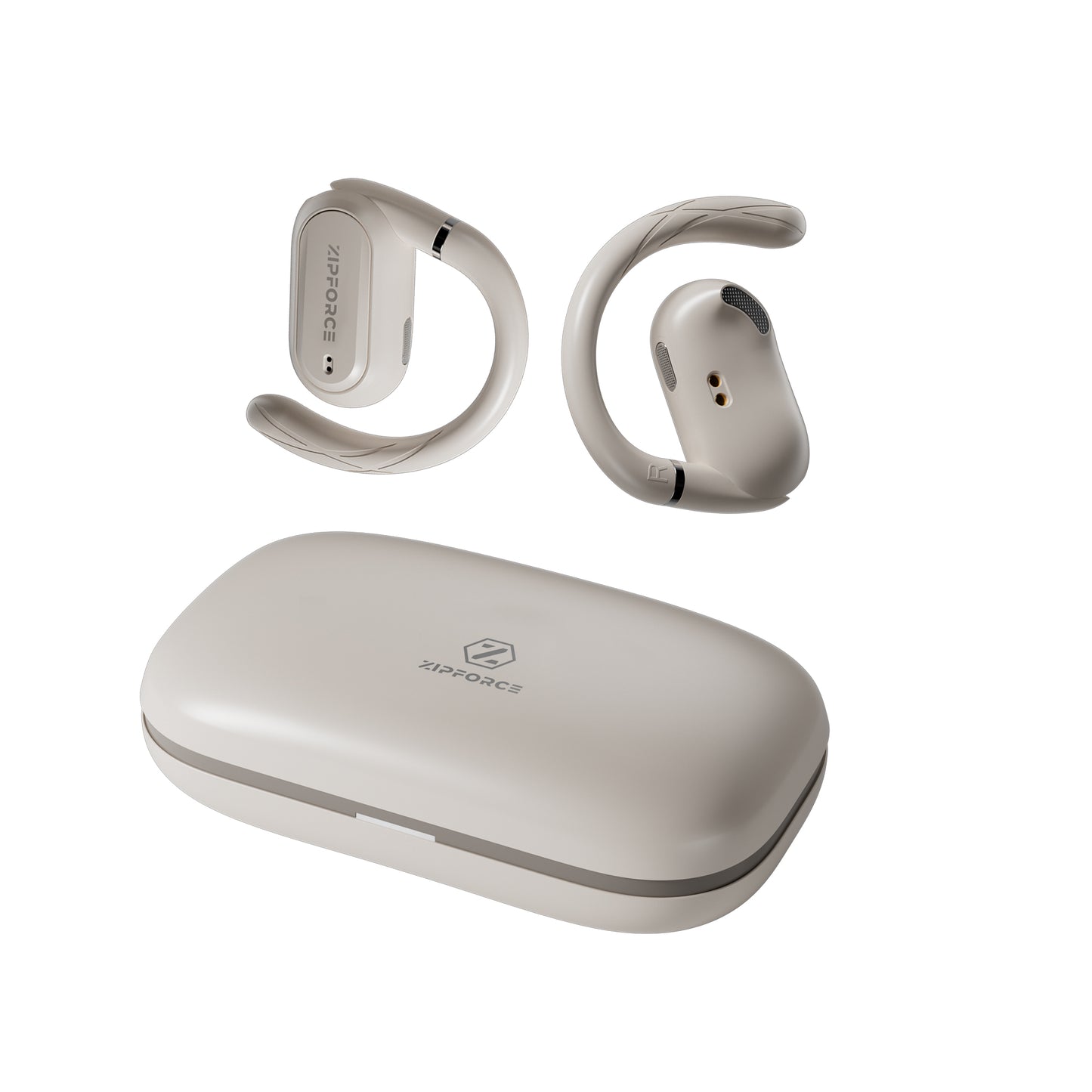 ZIPFORCE True Wireless Earbuds, Open-Ear Bluetooth 5.4 Headphones 4-Mics ENC Clear Call, OWS Bluetooth Earbuds Touch Control, IPX6 Waterproof TWS, Light-Weight Earphones