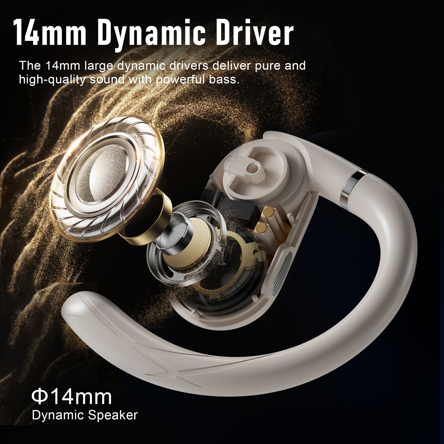 ZIPFORCE True Wireless Earbuds, Open-Ear Bluetooth 5.4 Headphones 4-Mics ENC Clear Call, OWS Bluetooth Earbuds Touch Control, IPX6 Waterproof TWS, Light-Weight Earphones