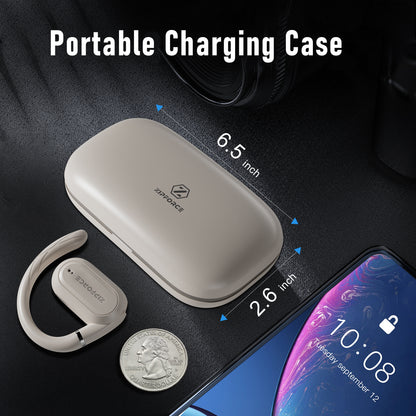 ZIPFORCE True Wireless Earbuds, Open-Ear Bluetooth 5.4 Headphones 4-Mics ENC Clear Call, OWS Bluetooth Earbuds Touch Control, IPX6 Waterproof TWS, Light-Weight Earphones