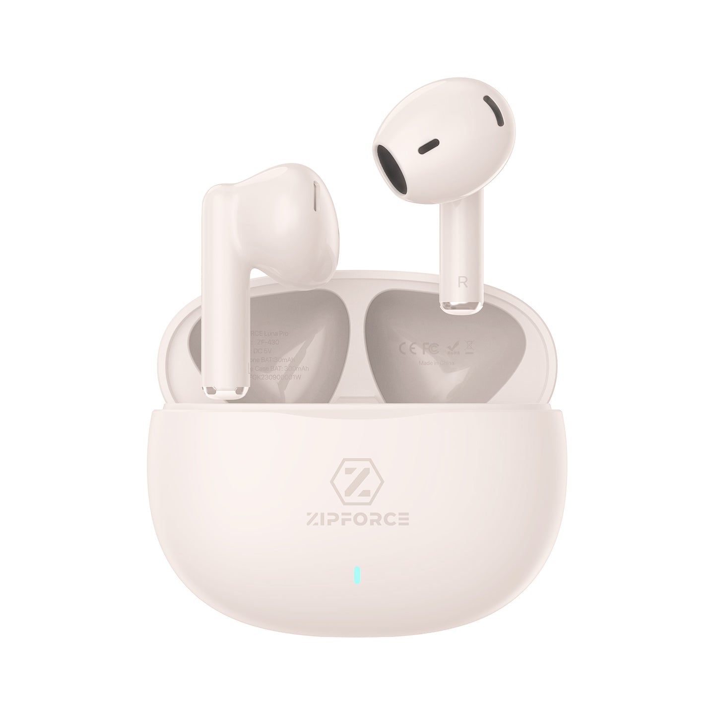 ZIPFORCE True Wireless Earbuds, in-Ear Bluetooth 5.3 Headphones 4-Mics ENC Clear Call, Bluetooth Earbuds Touch Control 40 Playtime, IPX6 Waterproof TWS, Light-Weight Earphones