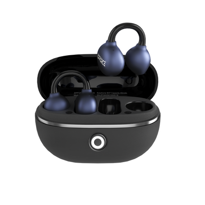 ZIPFORCE True Wireless Earbuds, Open-Ear Bluetooth 5.4 Headphones 2-Mics Clear Call, OWS Bluetooth Earphones Touch Control, IPX4 Waterproof TWS, Light-Weight, Black