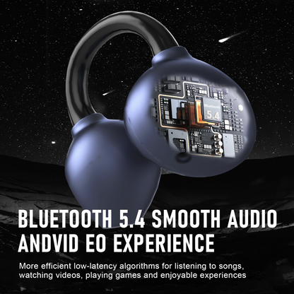 ZIPFORCE True Wireless Earbuds, Open-Ear Bluetooth 5.4 Headphones 2-Mics Clear Call, OWS Bluetooth Earphones Touch Control, IPX4 Waterproof TWS, Light-Weight, Black
