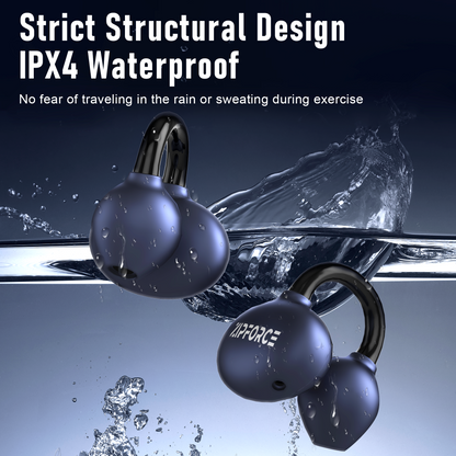 ZIPFORCE True Wireless Earbuds, Open-Ear Bluetooth 5.4 Headphones 2-Mics Clear Call, OWS Bluetooth Earphones Touch Control, IPX4 Waterproof TWS, Light-Weight, Black