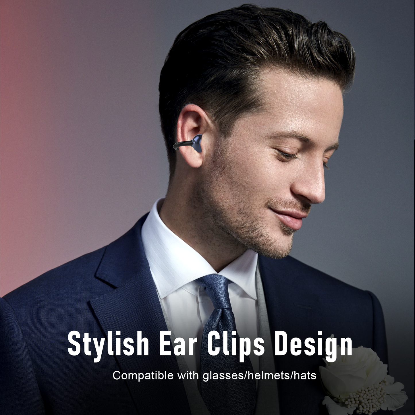 ZIPFORCE True Wireless Earbuds, Open-Ear Bluetooth 5.4 Headphones 2-Mics Clear Call, OWS Bluetooth Earphones Touch Control, IPX4 Waterproof TWS, Light-Weight, Black