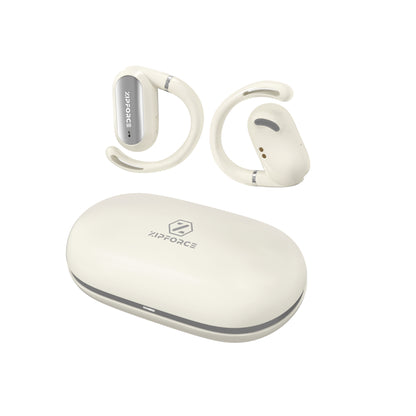 ZIPFORCE True Wireless Earbuds, Open-Ear Bluetooth 5.4 Headphones 4-Mics ENC Clear Call, OWS Bluetooth Earbuds Touch Control, IPX6 Waterproof TWS, Light-Weight, Yellow