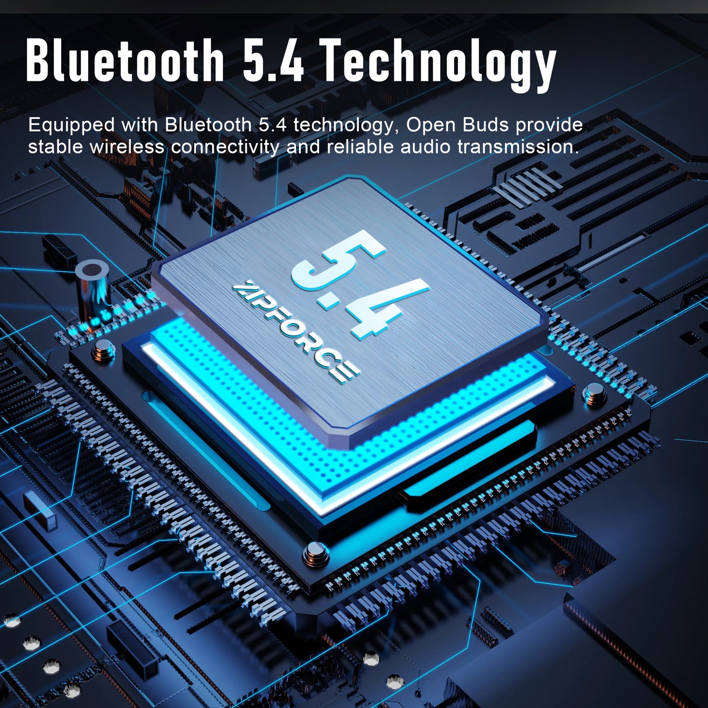 ZIPFORCE True Wireless Earbuds, Open-Ear Bluetooth 5.4 Headphones 4-Mics ENC Clear Call, OWS Bluetooth Earbuds Touch Control, IPX6 Waterproof TWS, Light-Weight, Yellow