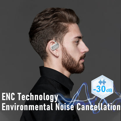 ZIPFORCE True Wireless Earbuds, Open-Ear Bluetooth 5.4 Headphones 4-Mics ENC Clear Call, OWS Bluetooth Earbuds Touch Control, IPX6 Waterproof TWS, Light-Weight, Yellow