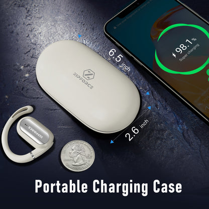 ZIPFORCE True Wireless Earbuds, Open-Ear Bluetooth 5.4 Headphones 4-Mics ENC Clear Call, OWS Bluetooth Earbuds Touch Control, IPX6 Waterproof TWS, Light-Weight, Yellow