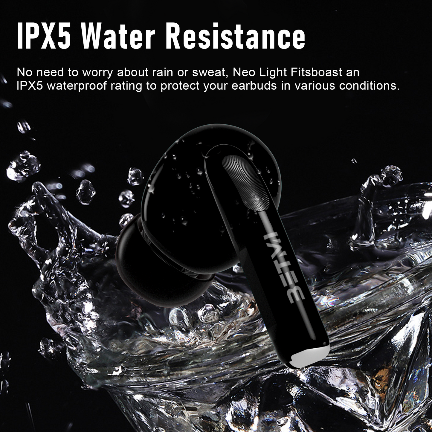 ZIPFORCE True Wireless Earbuds, Semi-In-Ear Bluetooth 5.4 Headphones 4-Micsl, Hybrid Earphones Touch Control, IPX5 Waterproof TWS, Light-Weight Earphones