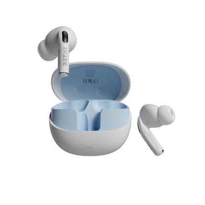 ZIPFORCE True Wireless Earbuds, Semi-In-Ear Bluetooth 5.4 Headphones 4-Micsl, Hybrid Earphones Touch Control, IPX5 Waterproof TWS, Light-Weight Earphones