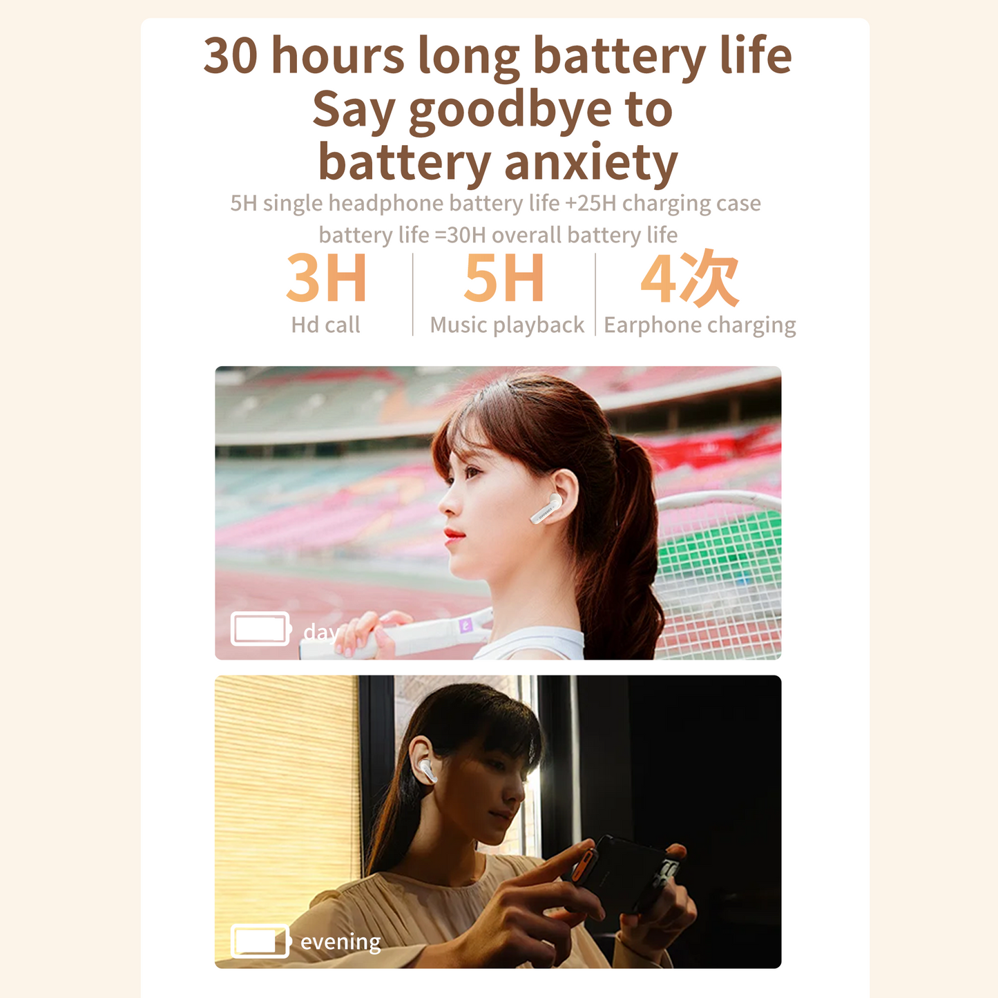 ZIPFORCE True Wireless Earbuds, in-Ear Bluetooth 5.3 Headphones 4-Mics ENC Clear Call, Bluetooth Earbuds Touch Control 40 Playtime, IPX6 Waterproof TWS, Light-Weight Earphones