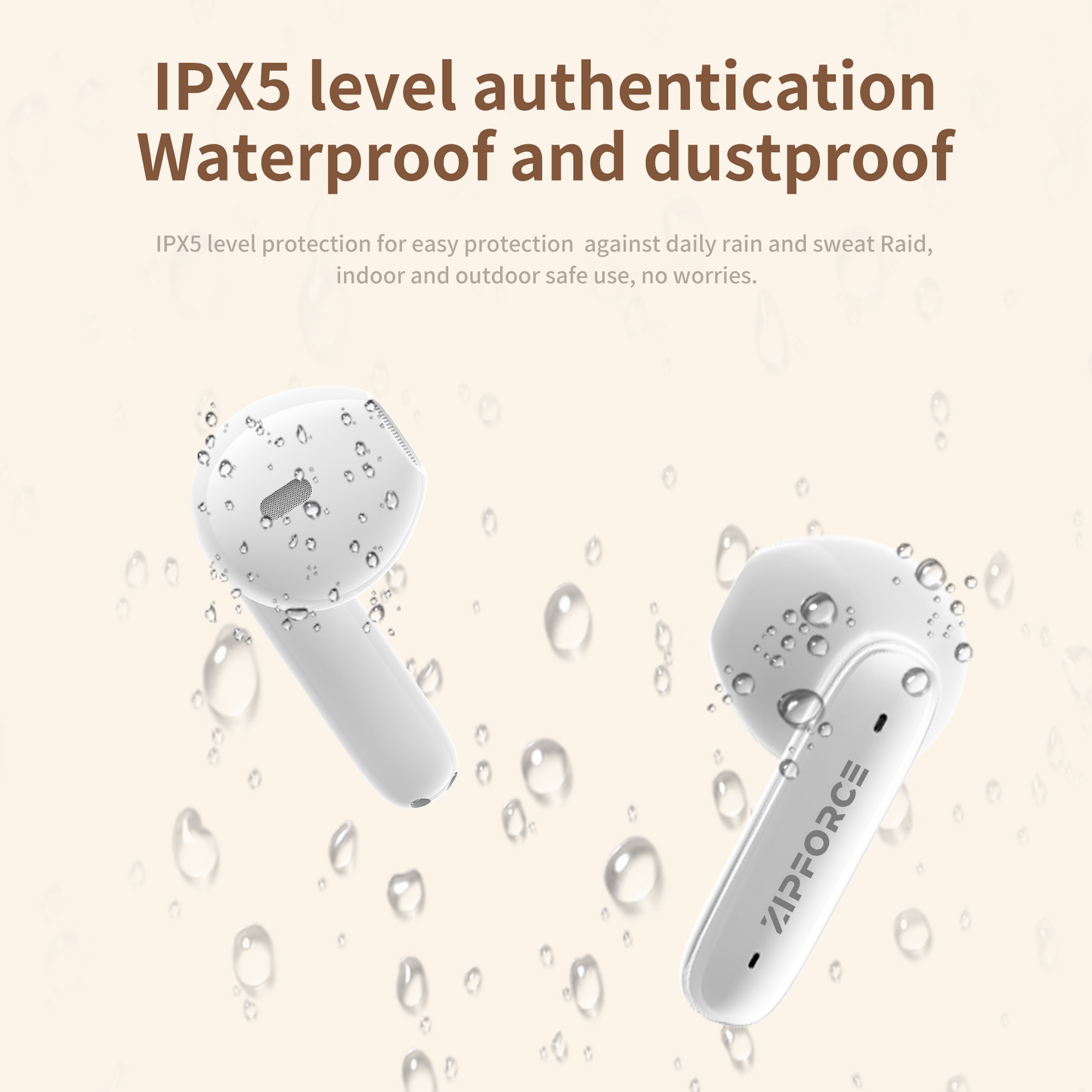 ZIPFORCE True Wireless Earbuds, in-Ear Bluetooth 5.3 Headphones 4-Mics ENC Clear Call, Bluetooth Earbuds Touch Control 40 Playtime, IPX6 Waterproof TWS, Light-Weight Earphones